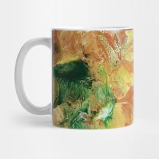 Orange and Green Floral Abstract Mug